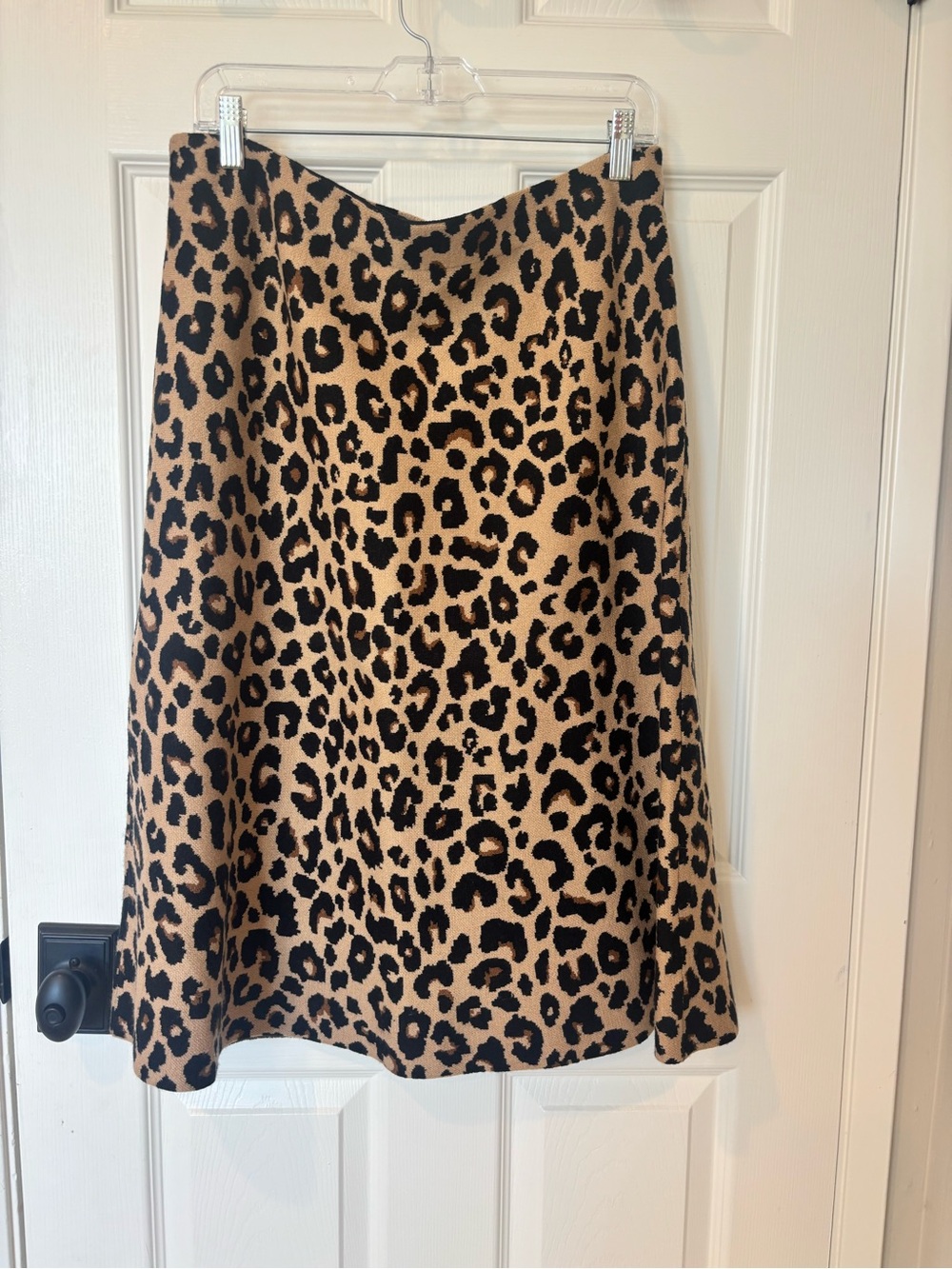 Ann Taylor Leopard A-Line Skirt in Tan and Black